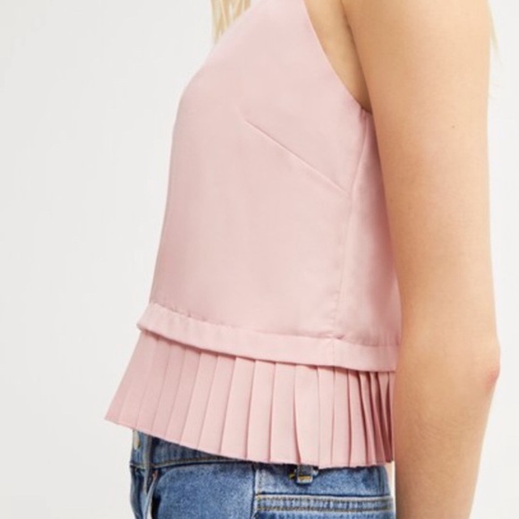 NWOT French Connection Crepe Pleated Tank Top Cami in Light Pink Size M - Picture 4 of 14